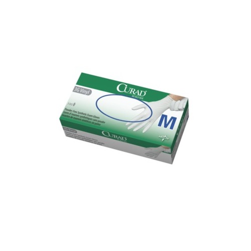 UPC 051001000094 product image for CURAD 3G Vinyl Exam Gloves - CA Only,White,Medium | upcitemdb.com