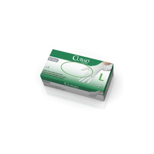 UPC 051001000100 product image for CURAD 3G Vinyl Exam Gloves - CA Only,White,Large | upcitemdb.com