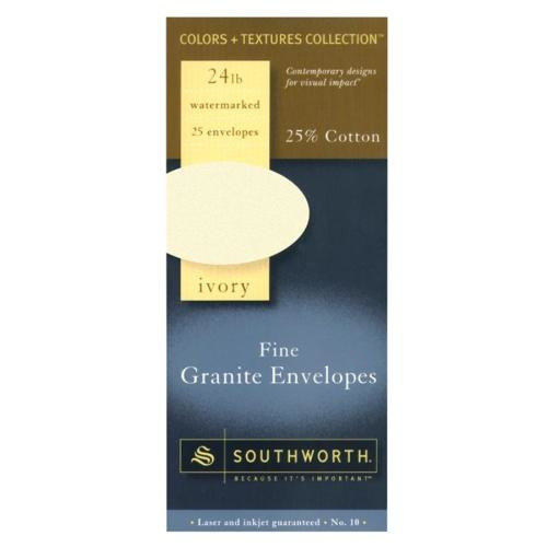 UPC 083514880504 product image for Fine Granite Envelopes, 24LB, Size 10, 25 Count, Ivory | upcitemdb.com