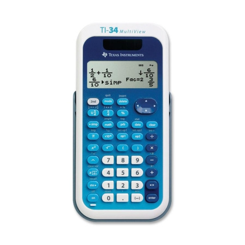 Texas Instruments Inc TI34MV Scientific Calculator,4-Line,Dual Pwr,3-1/5x6-1/10x3/4,BE 