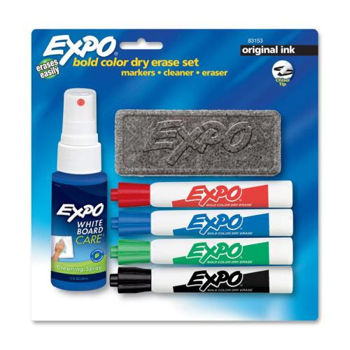 EXPO Low Odor Dry Erase Markers Ultra Fine Point Assorted Colors